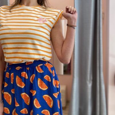 T-SHIRT RIGHE ARANCIO COMPANIA FANTASTICA
