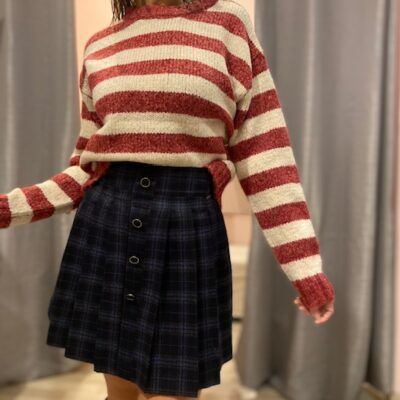 MAGLIONE RIGHE PANNA E MALVA COMPANIA FANTASTICA